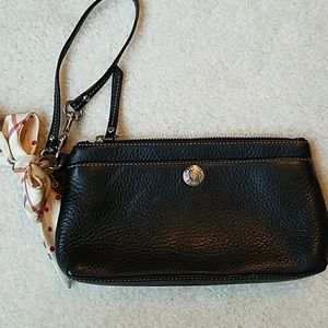 Coach leather black wristlet